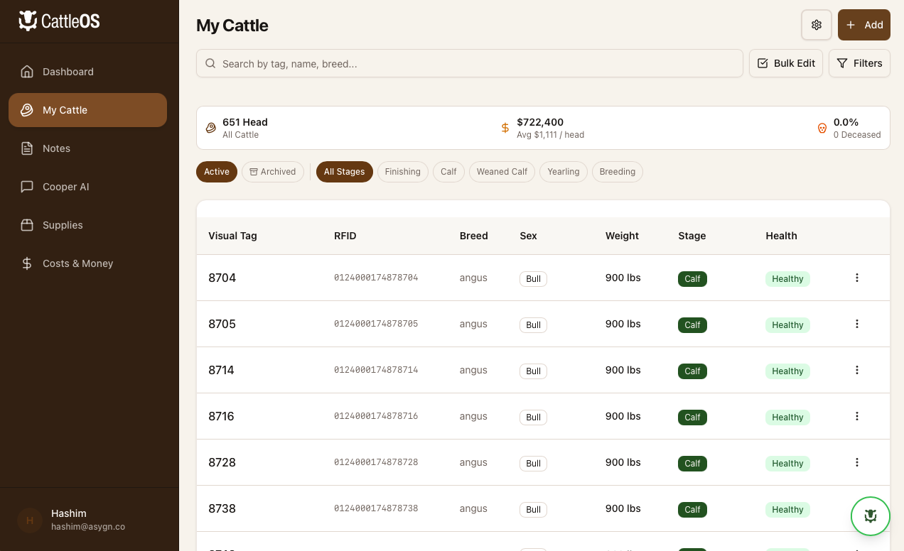 Real-time cost tracking dashboard